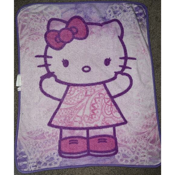 Kids Hello Kitty Plush Pink Throw Blanket 38" x 46" 😻 - Picture 3 of 5